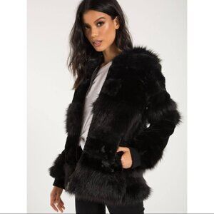 NWT n:philanthropy Faux Fur Harlan Jacket in Black Cat